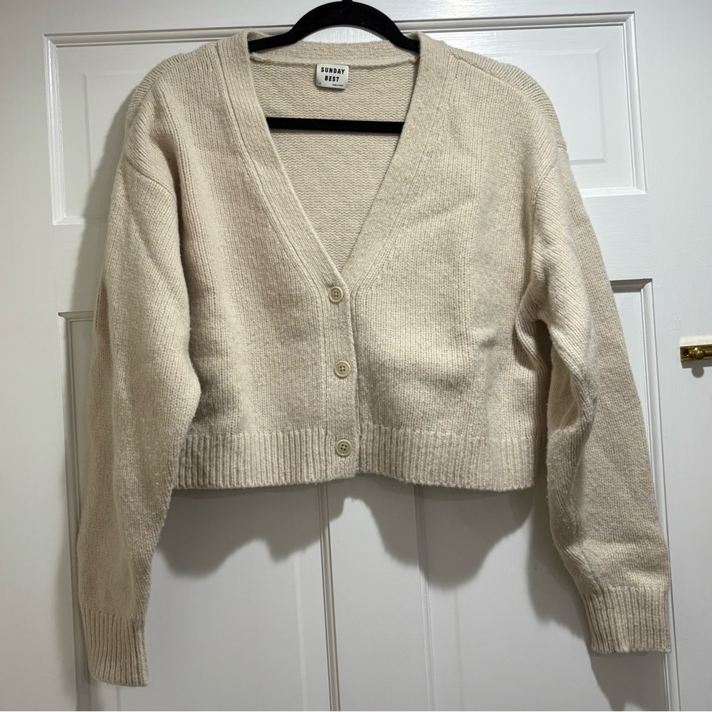 Sunday Best Aritzia cream color cardigan